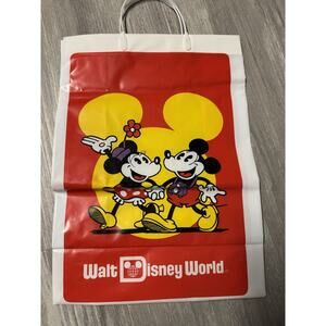 Vintage WDW Plastic Shopping Bag w/Handles Printed in Japan Original Owner